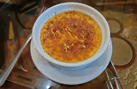 Crème Brûlée is a classic French dessert that goes well wine