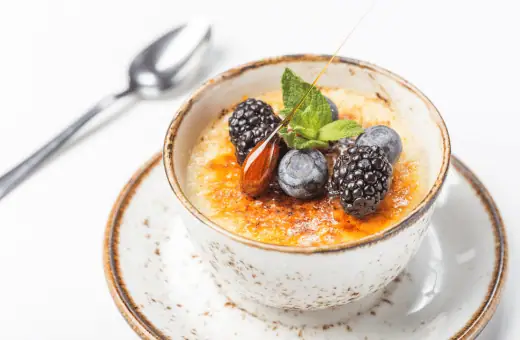 creme brulee creamy texture and sweet/salty flavor are the perfect way to end a meal that includes beef wellington.