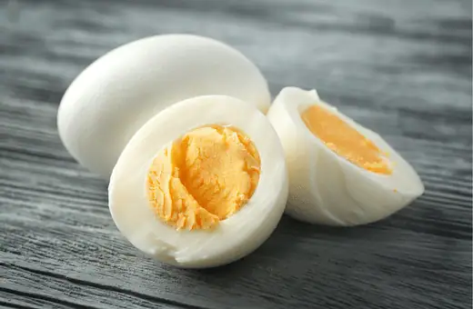 hard boiled egg halves are taste great to serve with hummus at a party