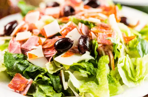 italian chopped salad is perfectly paired with charcuterie  
