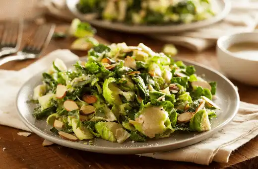 Kale & Brussels Sprouts Salads goes excellent with coconut shrimp