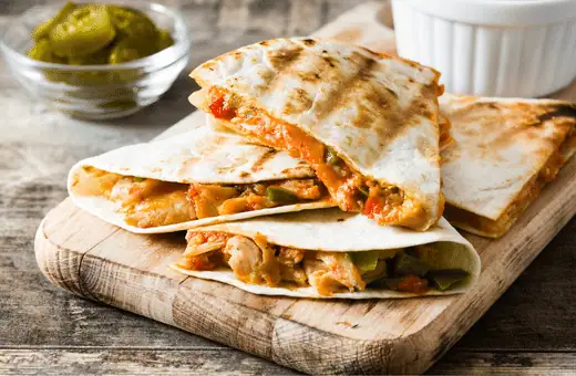 quesadillas are good side to serve with wings on super bowl