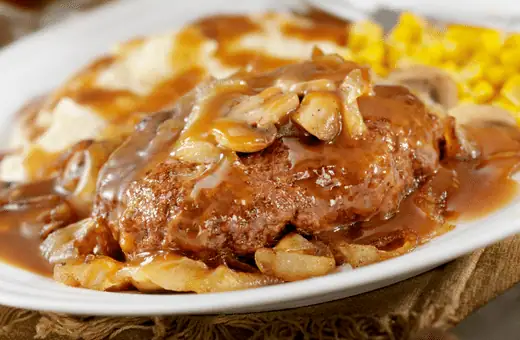 salisbury steak and rice is a good side to serve with hamburger steak