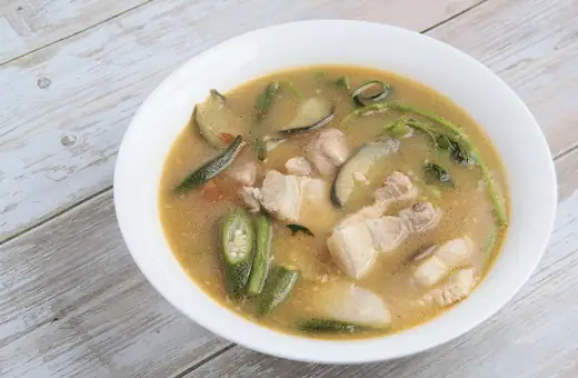 sinigang soup is a good side that goes well with lechon kawali