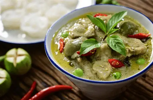 thai green curry coconut soup is a great side dish to serve with  jasmine rice