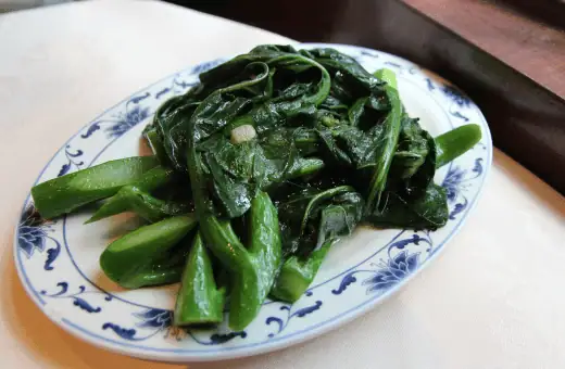 chinese broccoli is good to serve with crab rangoon