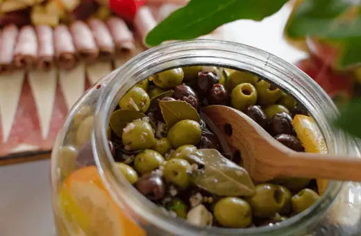 marinated olives are good to serve with gazpacho for dinner