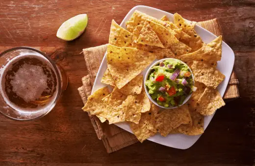 tortilla chips are just crunchy enough to hold up when dunked into gazpacho soup