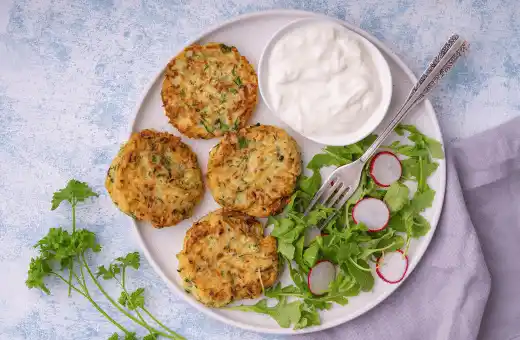 Zucchini Fritters with Ranch Dipping Sauce