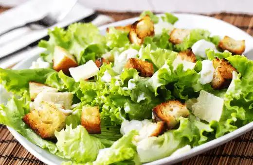 Caesar salad on a platter