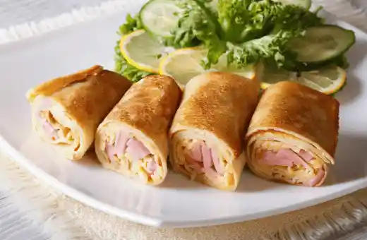 Ham and Cheese Crepe Roll-ups