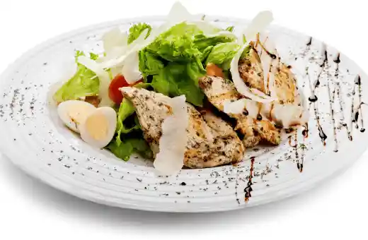 chicken Caesar salad on a platter