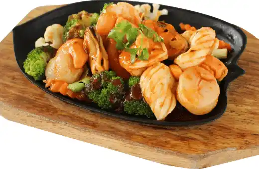 shrimp salad on a platter
