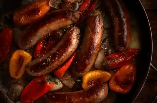 Italian sausage on a platter