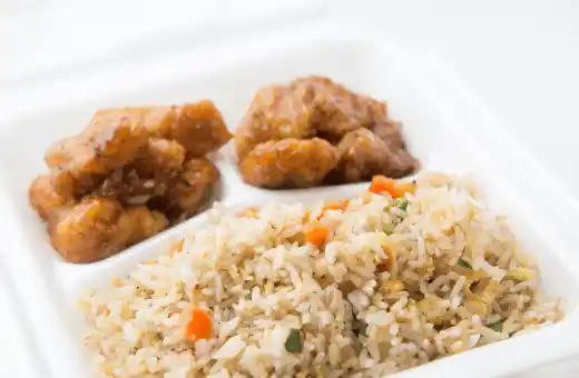 orange chicken and rice