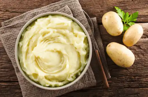 mashed potatoes on a platter