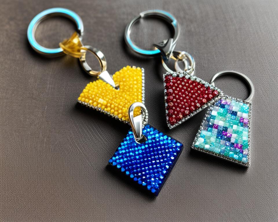 DIY keychain with leftover diamond dotz